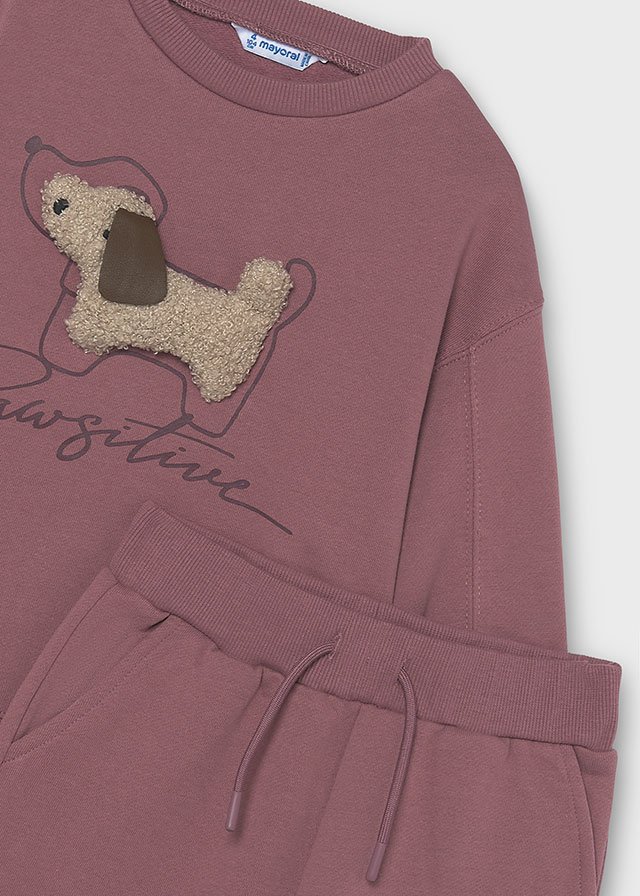 Girls' dog-themed tracksuit