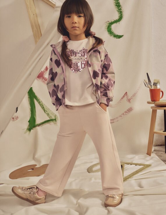 Girl printed tracksuit 2 bottoms