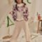 Girl printed tracksuit 2 bottoms
