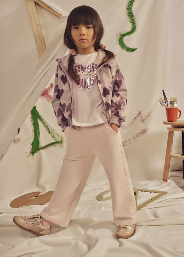 16-04813-064-L-1 Girl printed tracksuit 2 bottoms