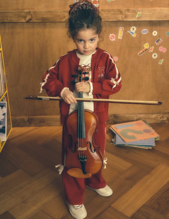 Girls' tie-front tracksuit