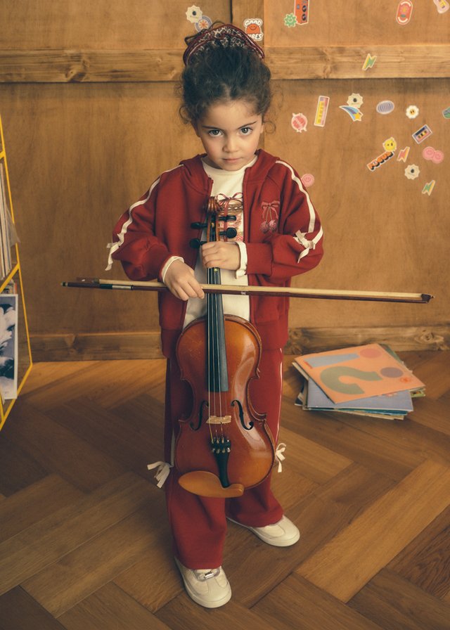 Girls' tie-front tracksuit