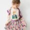 Girl print pleated skirt