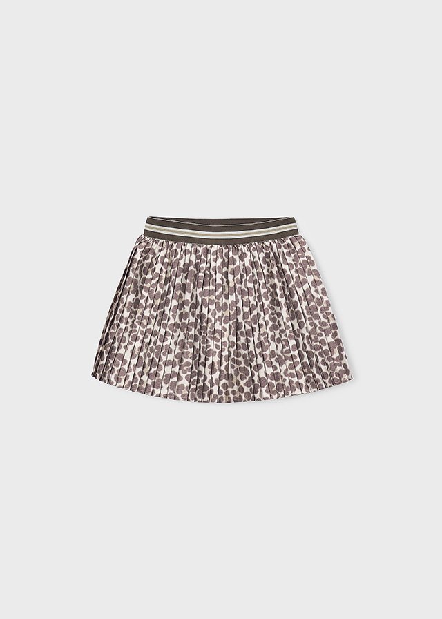 Girl print pleated skirt