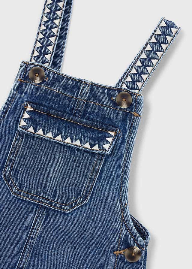 Girl embroidered dungarees