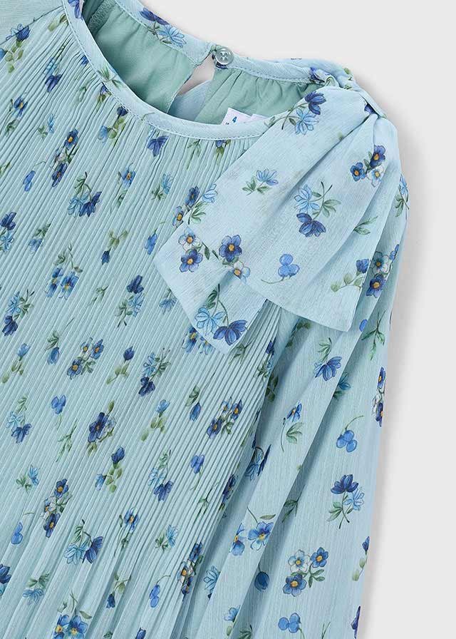 Printed pleated dress for girls