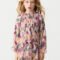 Printed pleated dress for girls