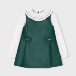 Girl Faux Leather Dress With Blouse