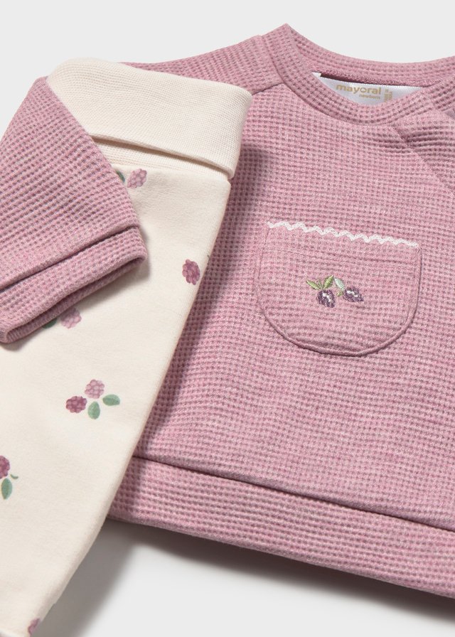 Newborn Girl Pants and Sweatshirt Set