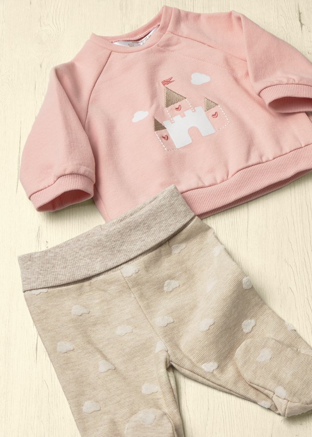 Newborn Girl Pants and Sweatshirt Set