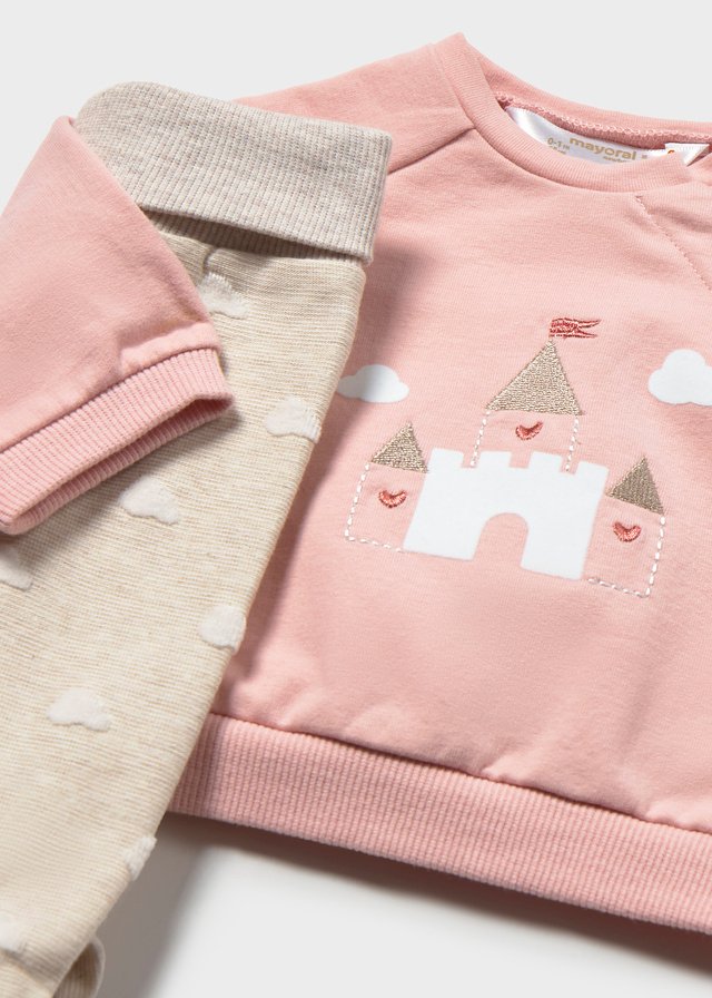 Newborn Girl Pants and Sweatshirt Set