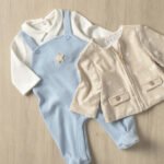 Newborn boy dungarees with stamp jacket