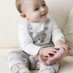 Newborn dinosaur dungarees
