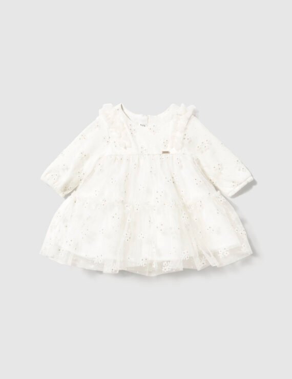 Newborn Girl Printed Tulle Dress