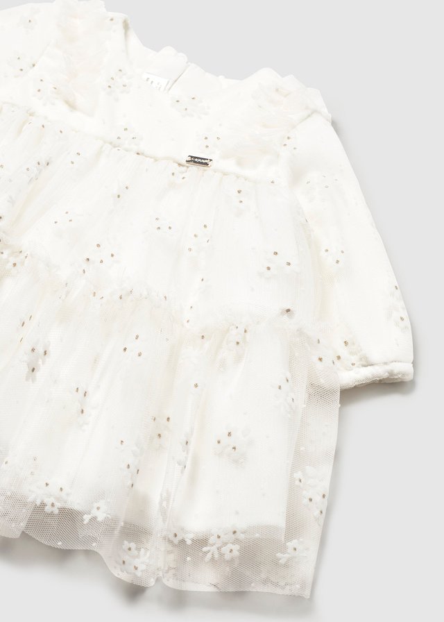 Newborn Girl Printed Tulle Dress