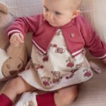 Newborn Print Dress with Cardigan