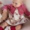Newborn Print Dress with Cardigan