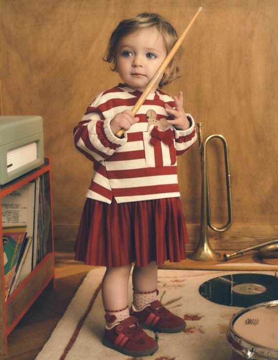 Baby fleece combo dress