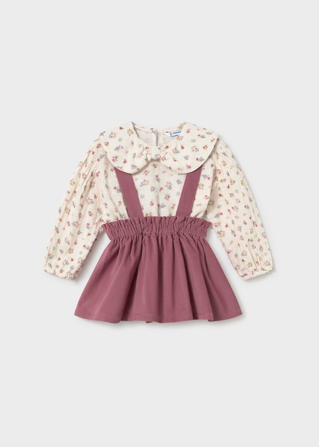 Baby Dungarees Skirt and Blouse Set