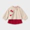Baby Pleated Skirt and Hearts Sweatshirt Set