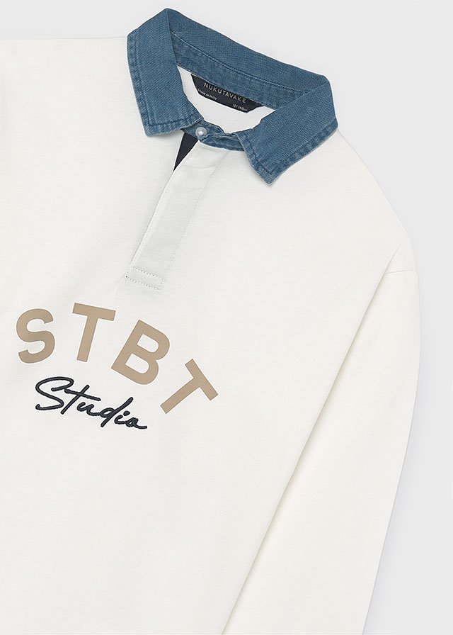 Boys' polo shirt with contrasting collar