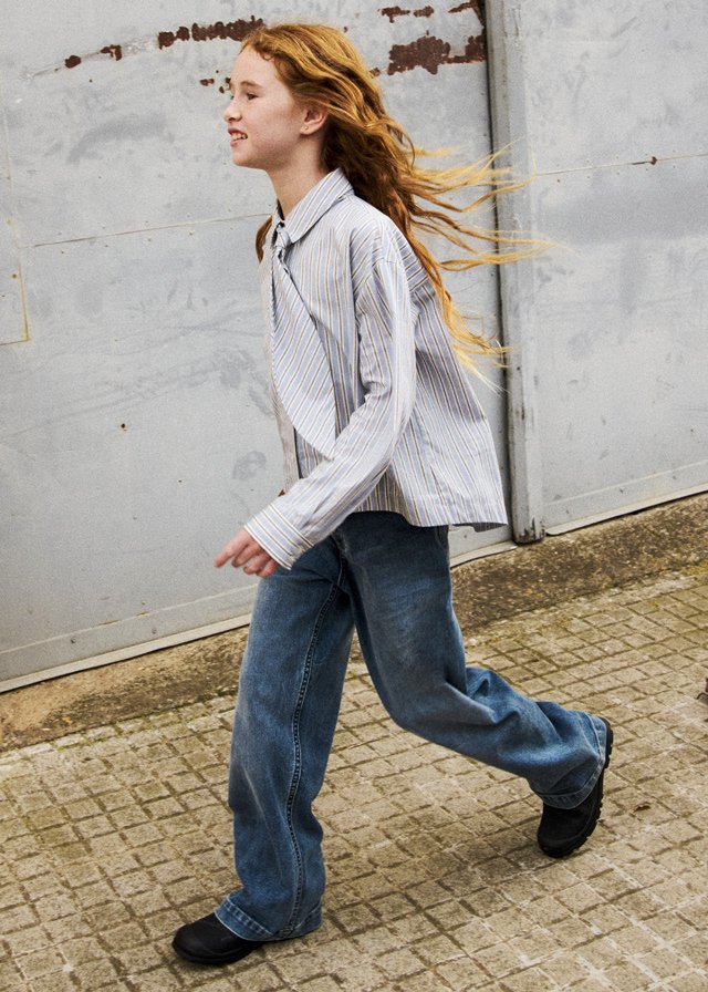 Girls' wide-leg jeans