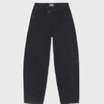 Girls' barrel-fit twill trousers