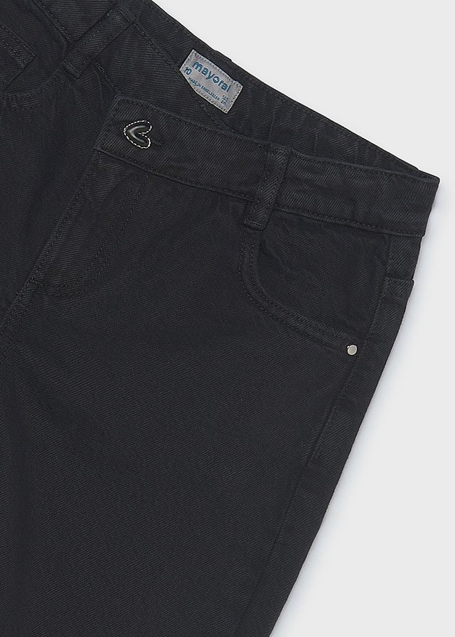 Girls' barrel-fit twill trousers