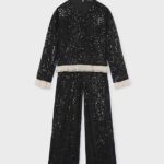 Girls' sequinned T-shirt and sweatshirt set