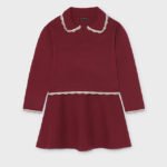 Girls' knitted skirt and polo shirt set