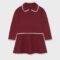 Girls' knitted skirt and polo shirt set