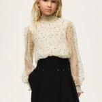 Girls' plumeti skirt and blouse set