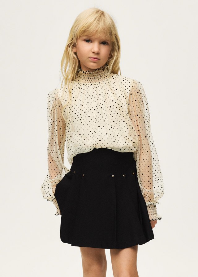 Girls' plumeti skirt and blouse set