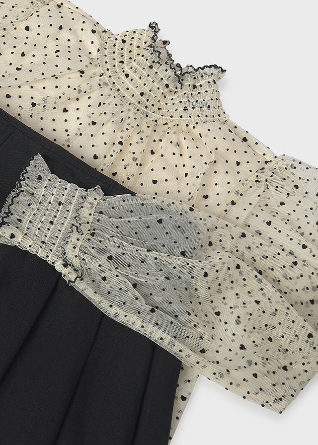 Girls' plumeti skirt and blouse set