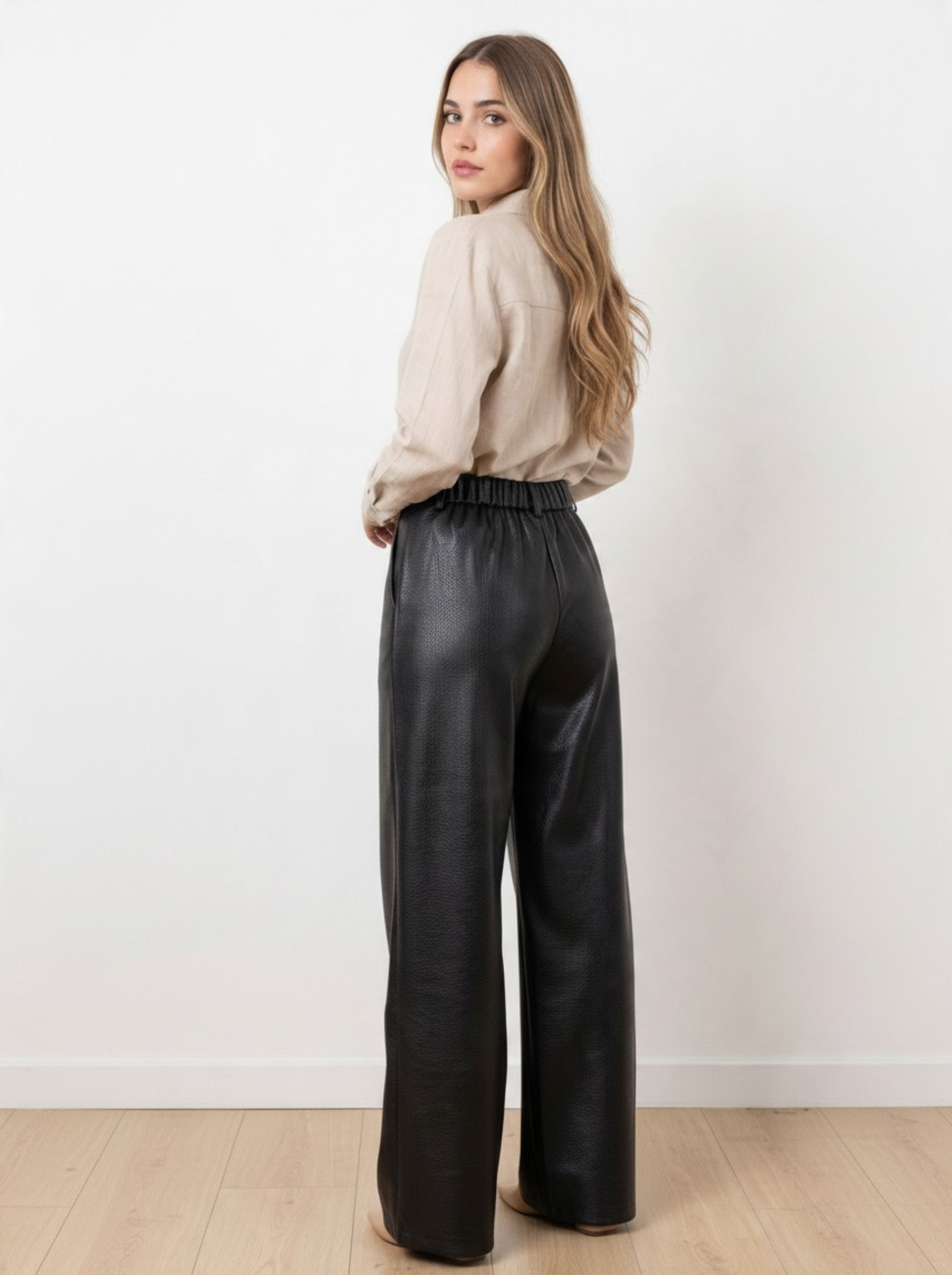 Faux leather pants