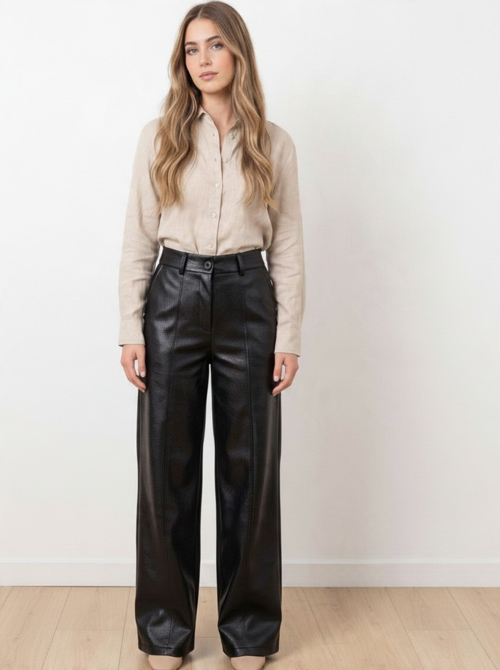 Faux leather pants