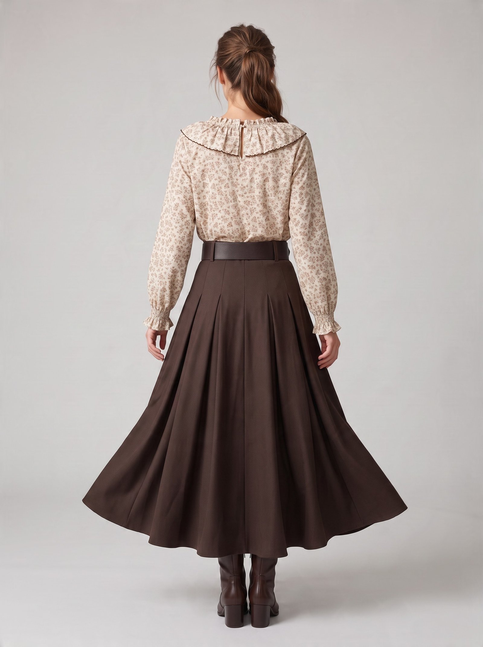 Maxi skirt with belt