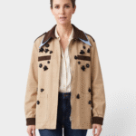 Trench coat with sequins
