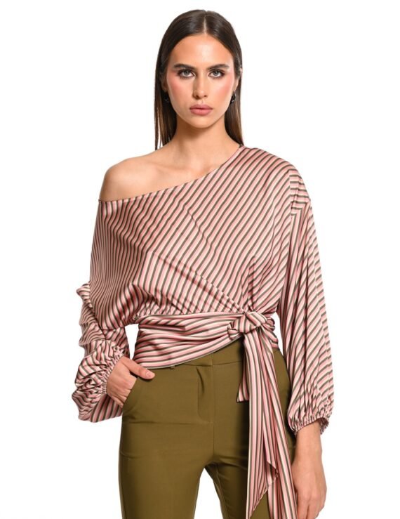 Asymmetrical stripes top