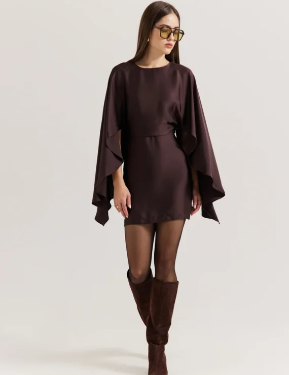Silk dress wide sleeves