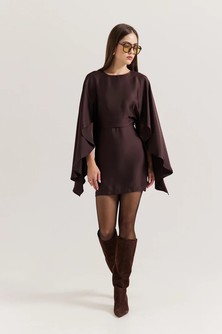 Silk dress wide sleeves