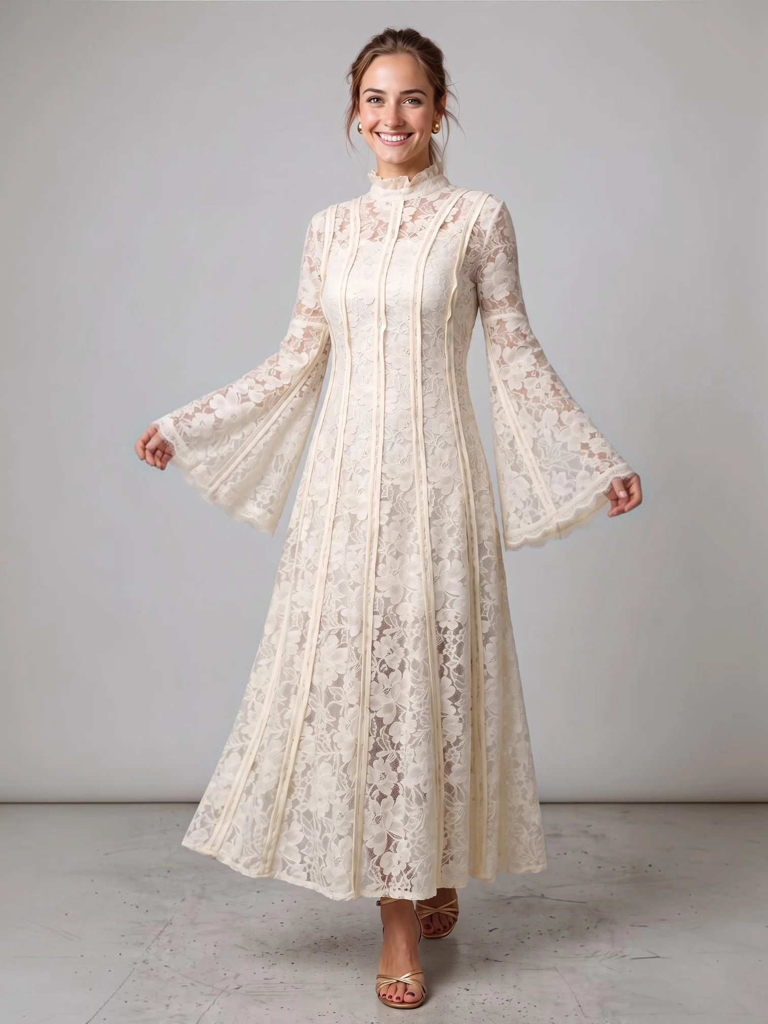 Lace dress cream