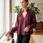 Mao collar blouse