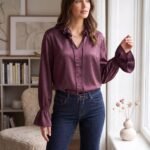 Silk ruffle blouse