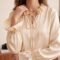 Silk ruffle blouse