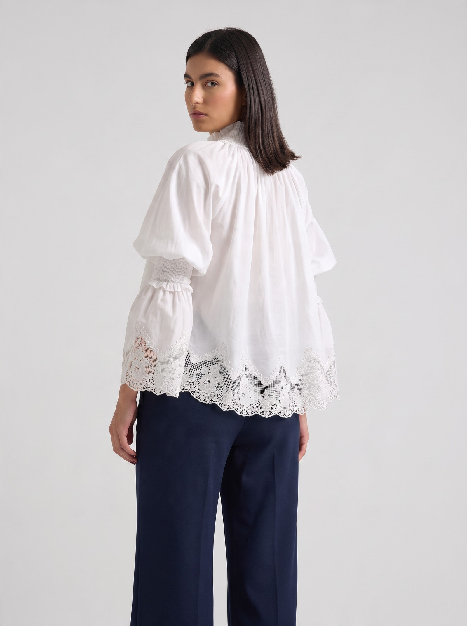 White shirt with lace