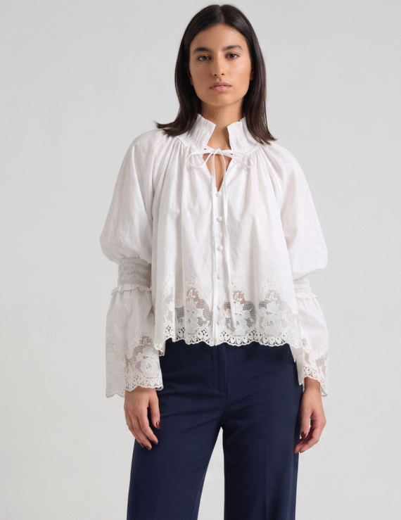 White shirt with lace