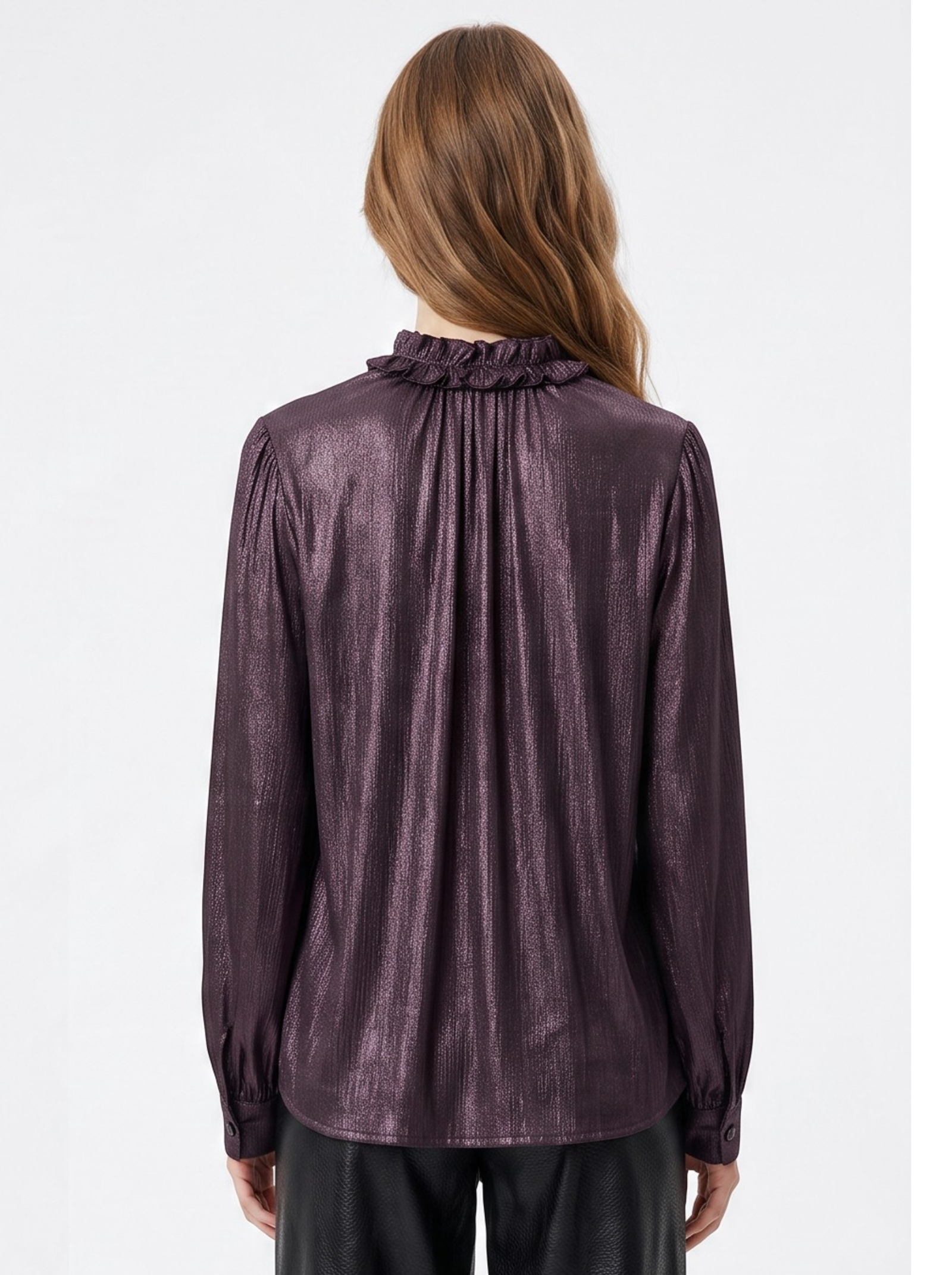 Shiny ruffle shirt