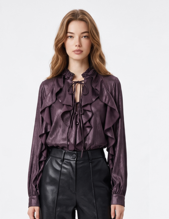 Shiny ruffle shirt