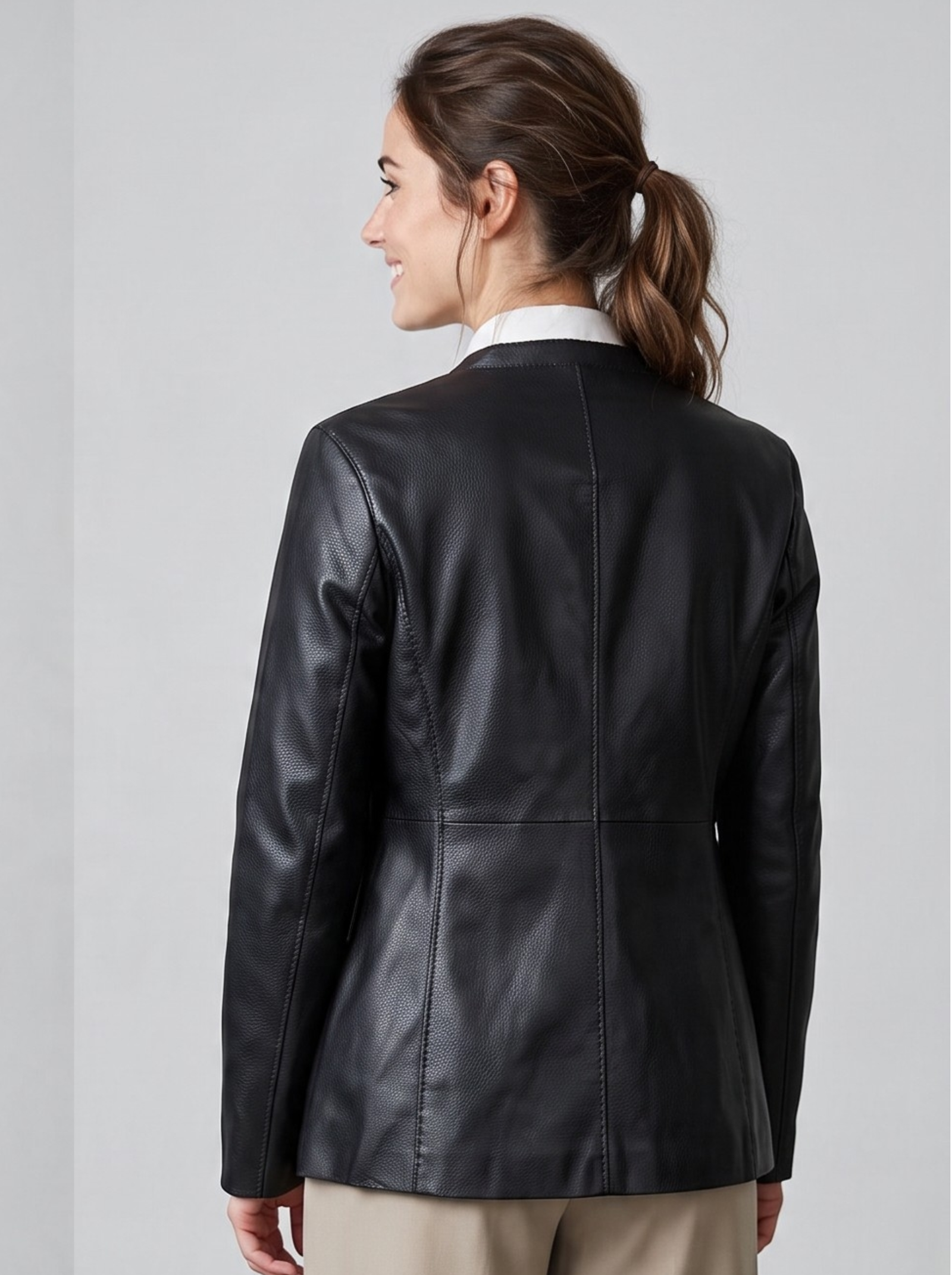 Leather jacket faux